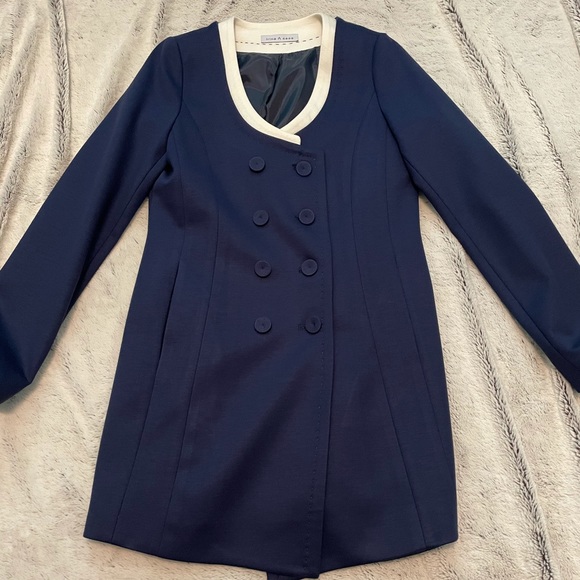 Navy blazer jacket with button closure - Picture 1 of 16